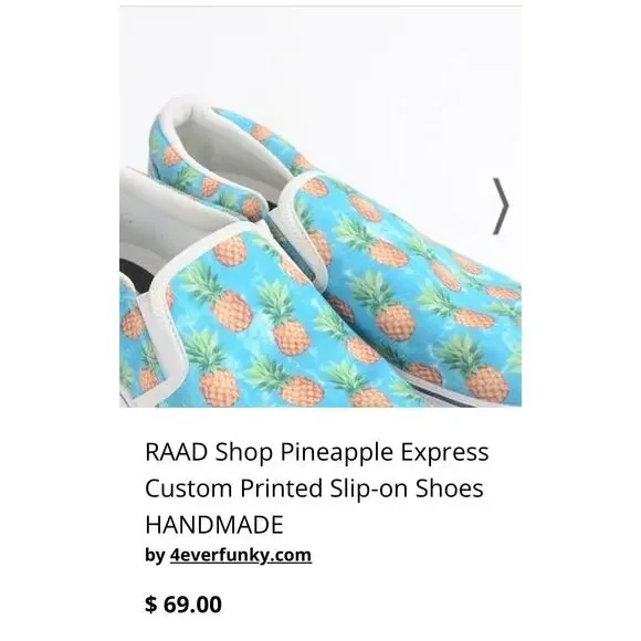 NWOB RAAD Pineapple Express Custom Printed Slip Ons - Picture 7 of 7